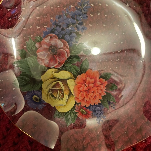 2 for $15 Beautiful Hand painted Chance Glass Plate - Picture 4 of 6